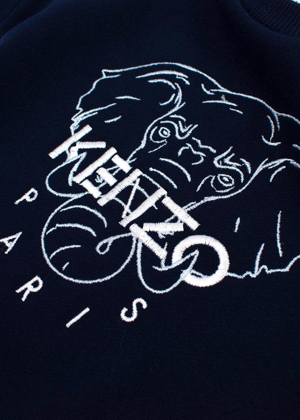 Kenzo Kids Navy Blue Two-Tone Animal Embroidered Tracksuit