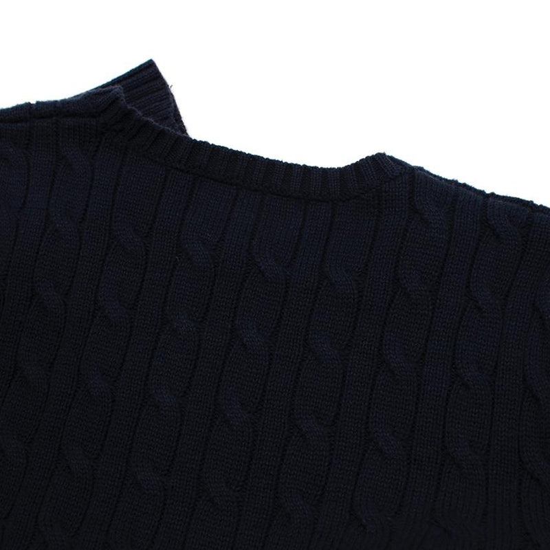 Polo Ralph Lauren Navy Cotton Cable Knit Sweater