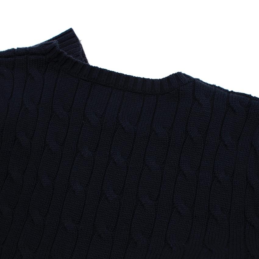 Polo Ralph Lauren Navy Cotton Cable Knit Sweater