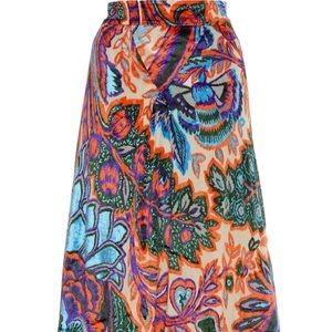 Paco Rabanne Velvet Metallic Multi Coloured Midi Skirt