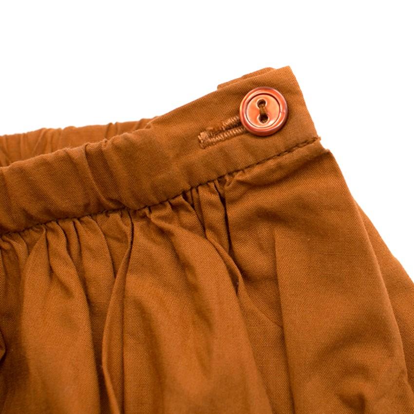 Bonpoint Girls 4Y Caramel Floral Embroidered Skirt