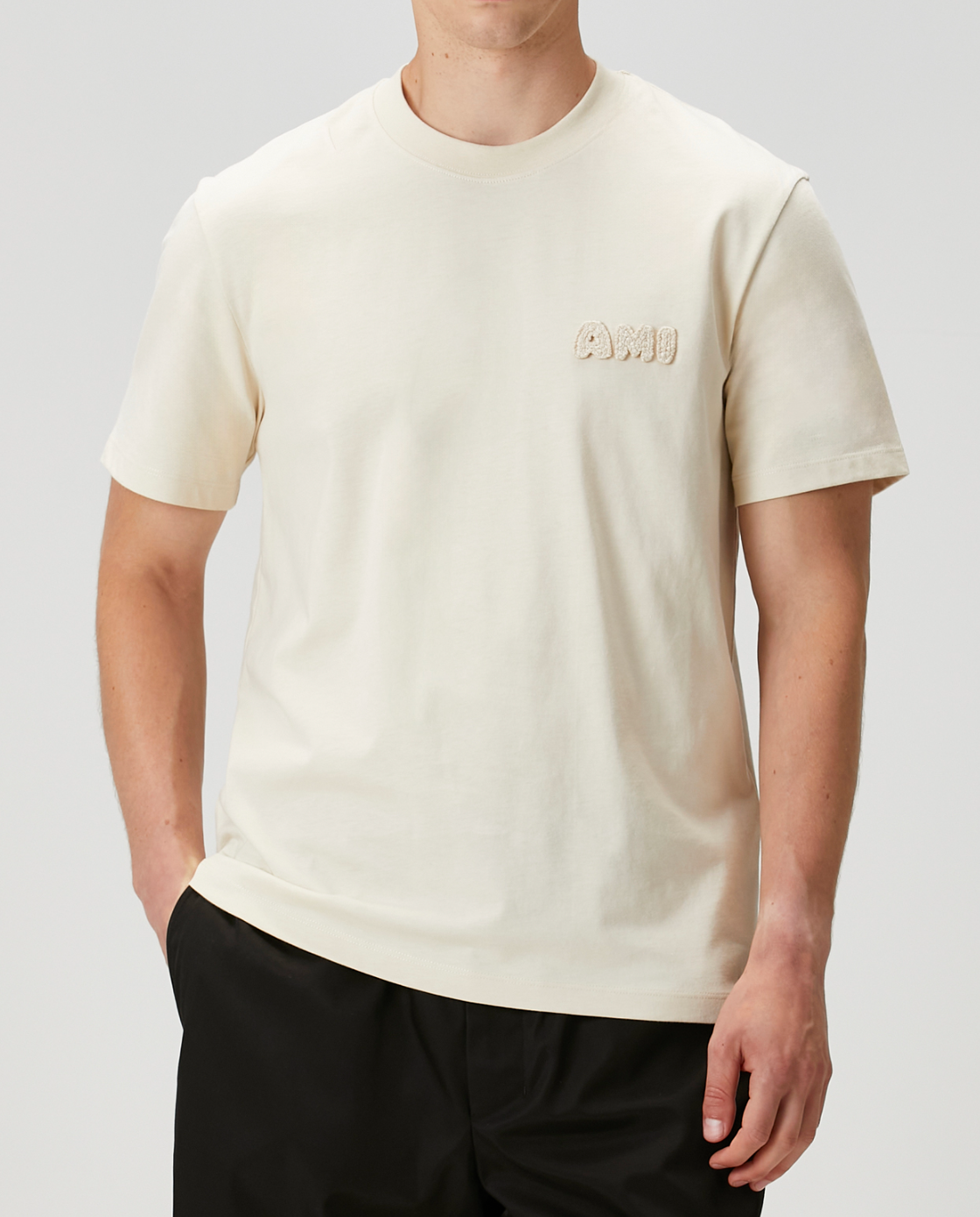 Ami Paris Cotton Logo Patch T-Shirt