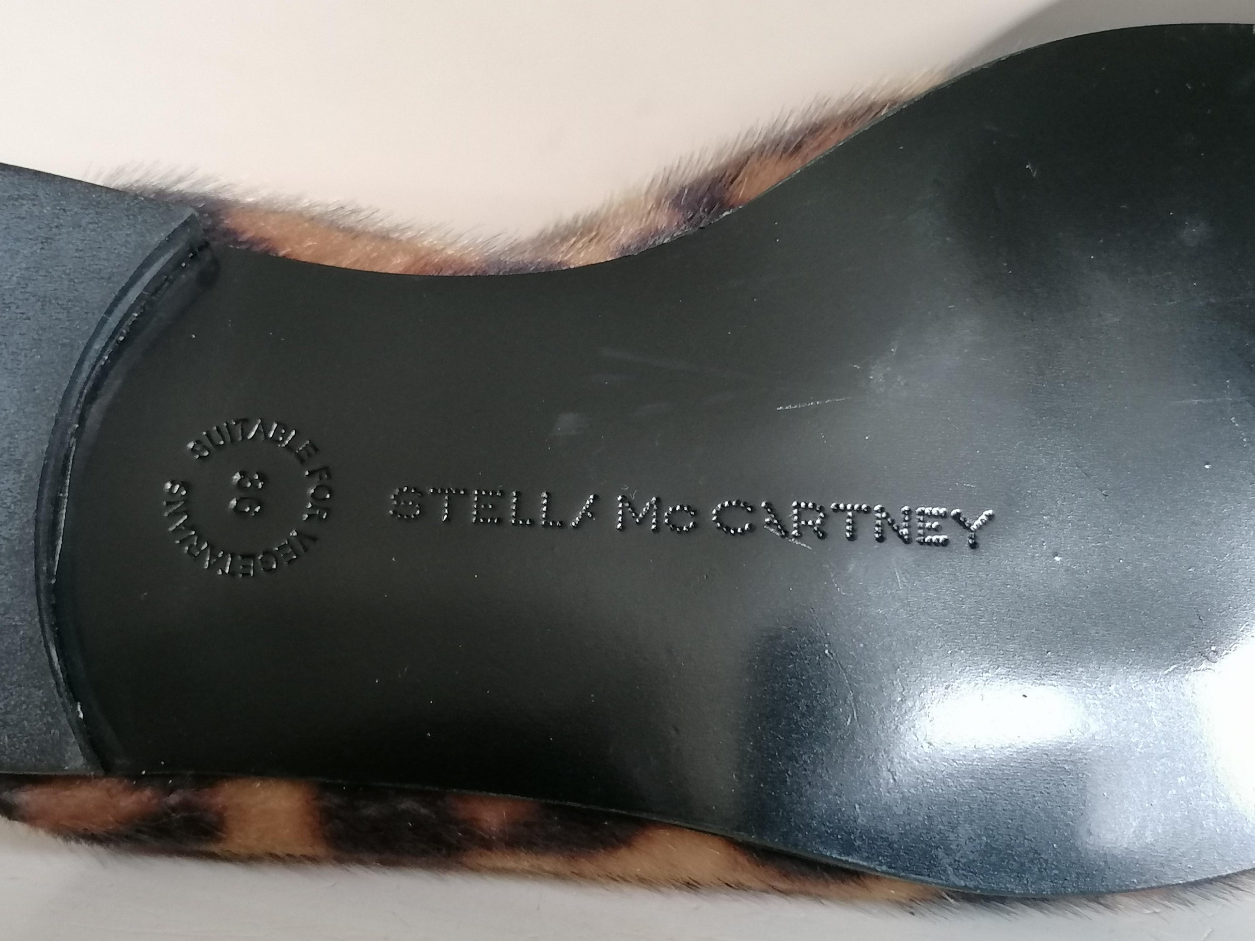 Stella McCartney Leopard Print Faux Calf Hair Mules