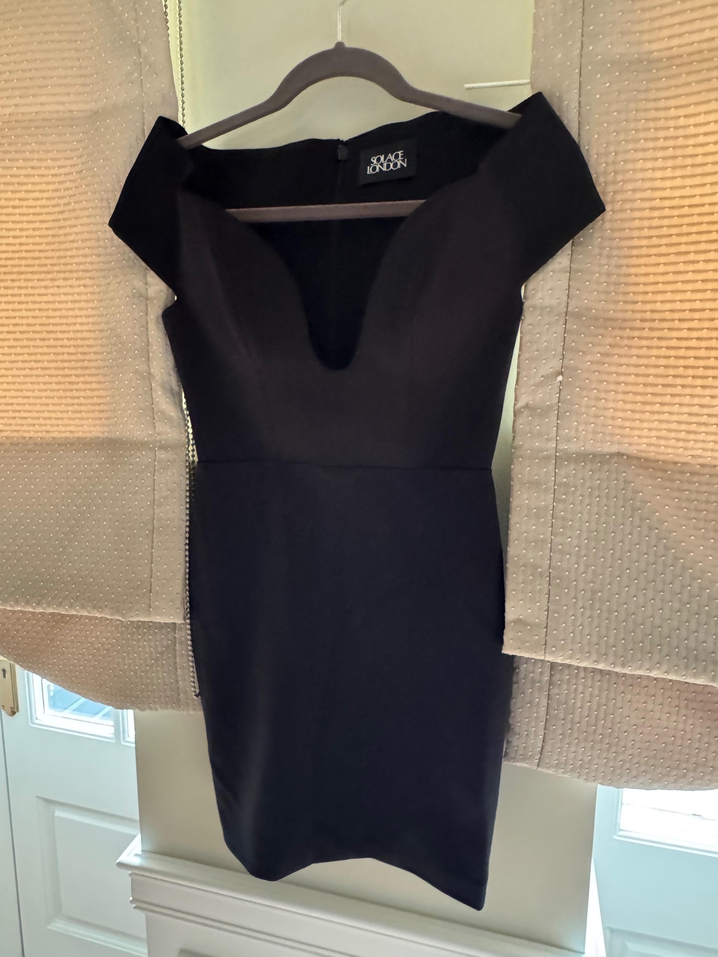 Black Off-The-Shoulder Stretch Mini Dress