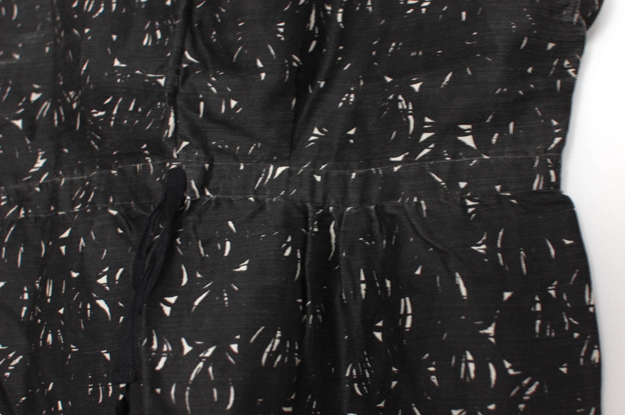 Black & white silk-blend top