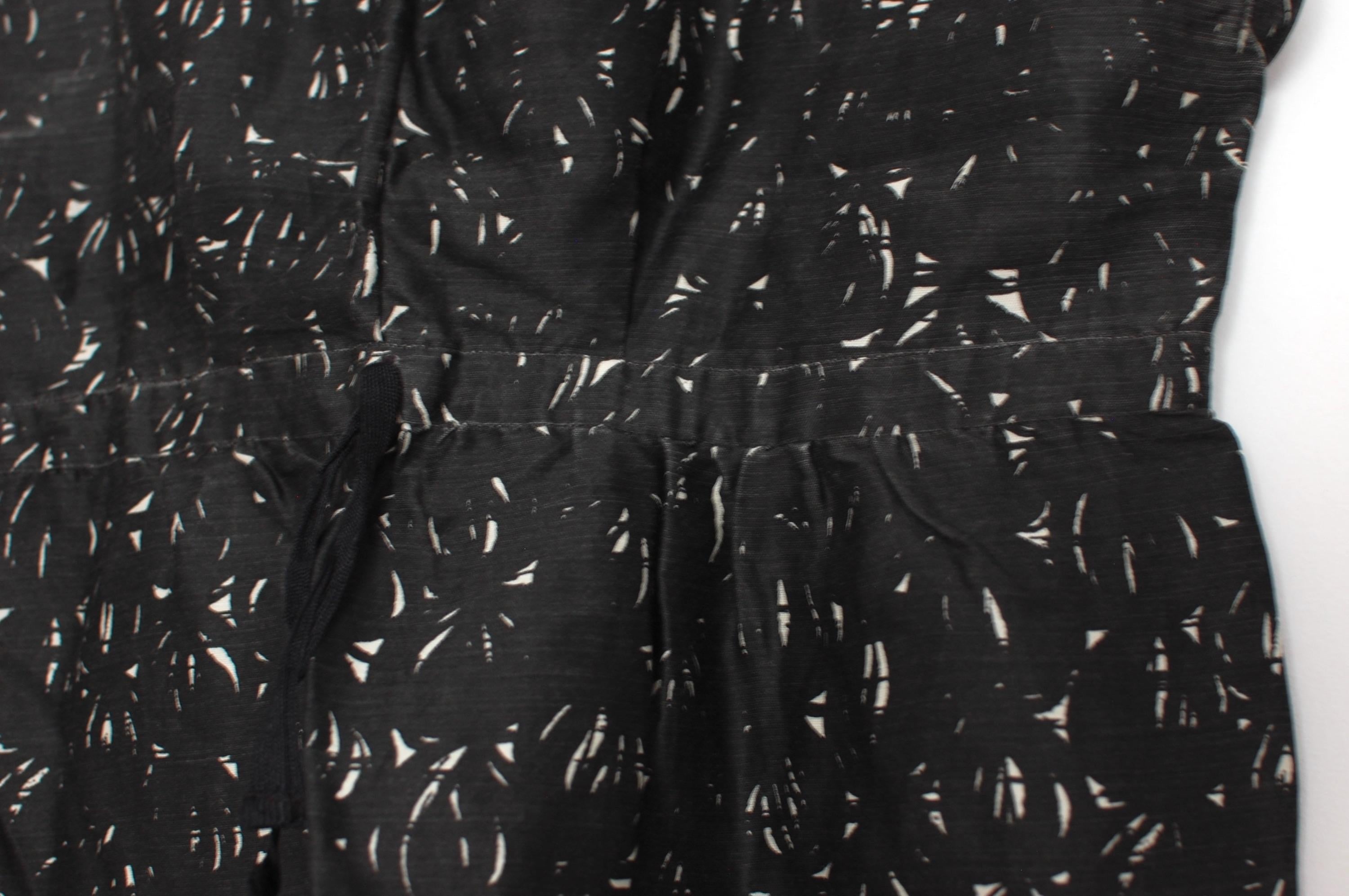 Black & white silk-blend top
