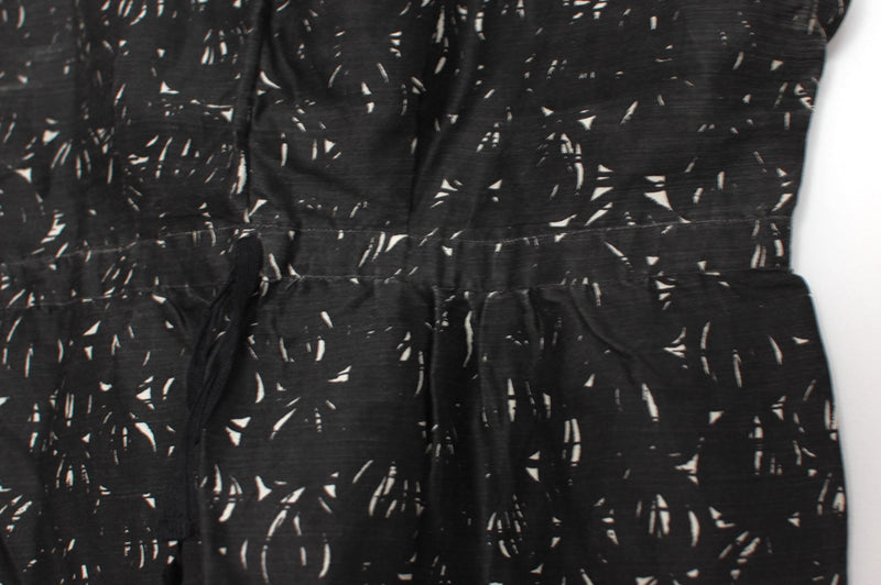 Black & white silk-blend top