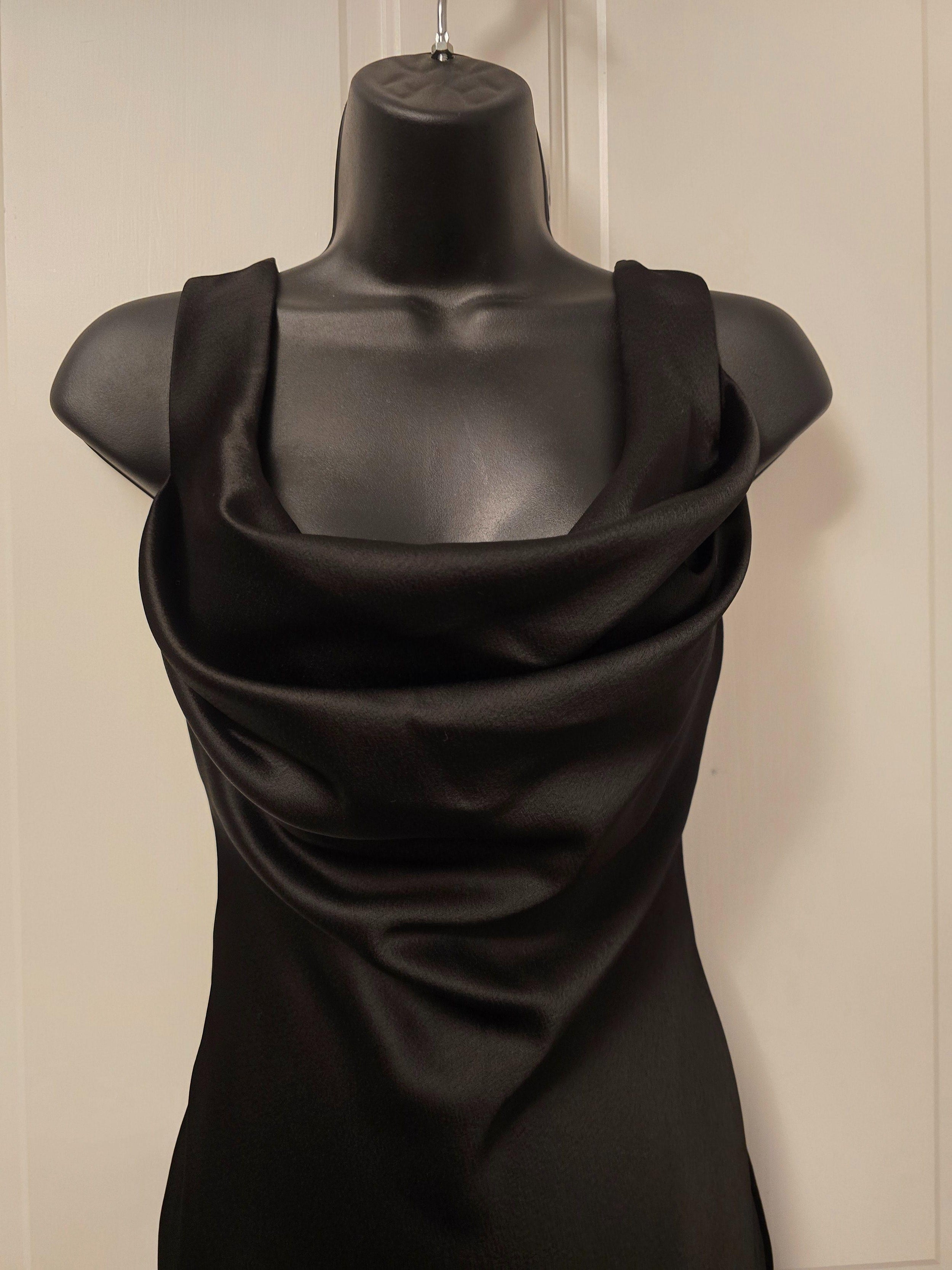 Rasario Black Cowl Neck Maxi Dress