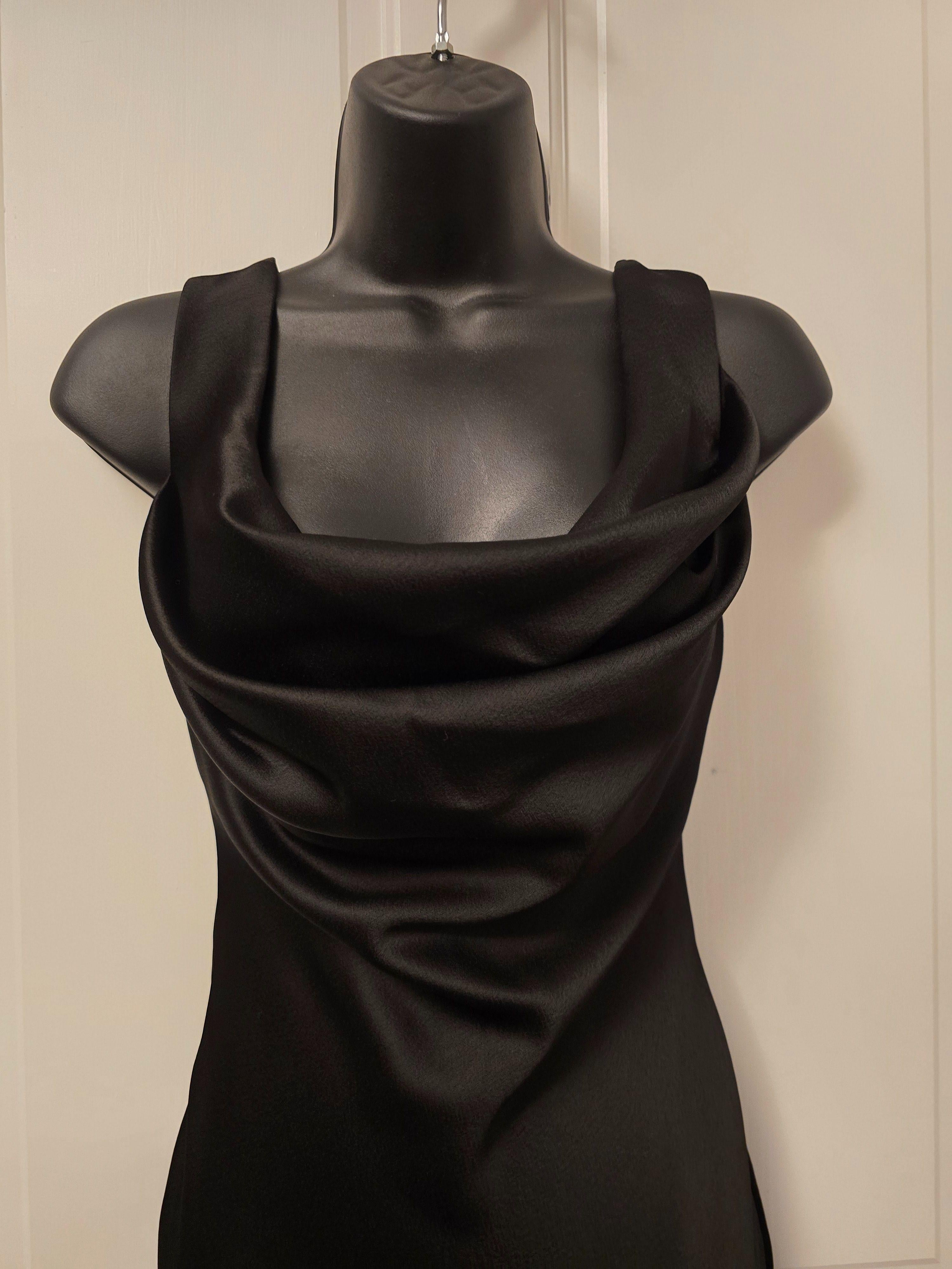 Rasario Black Cowl Neck Maxi Dress