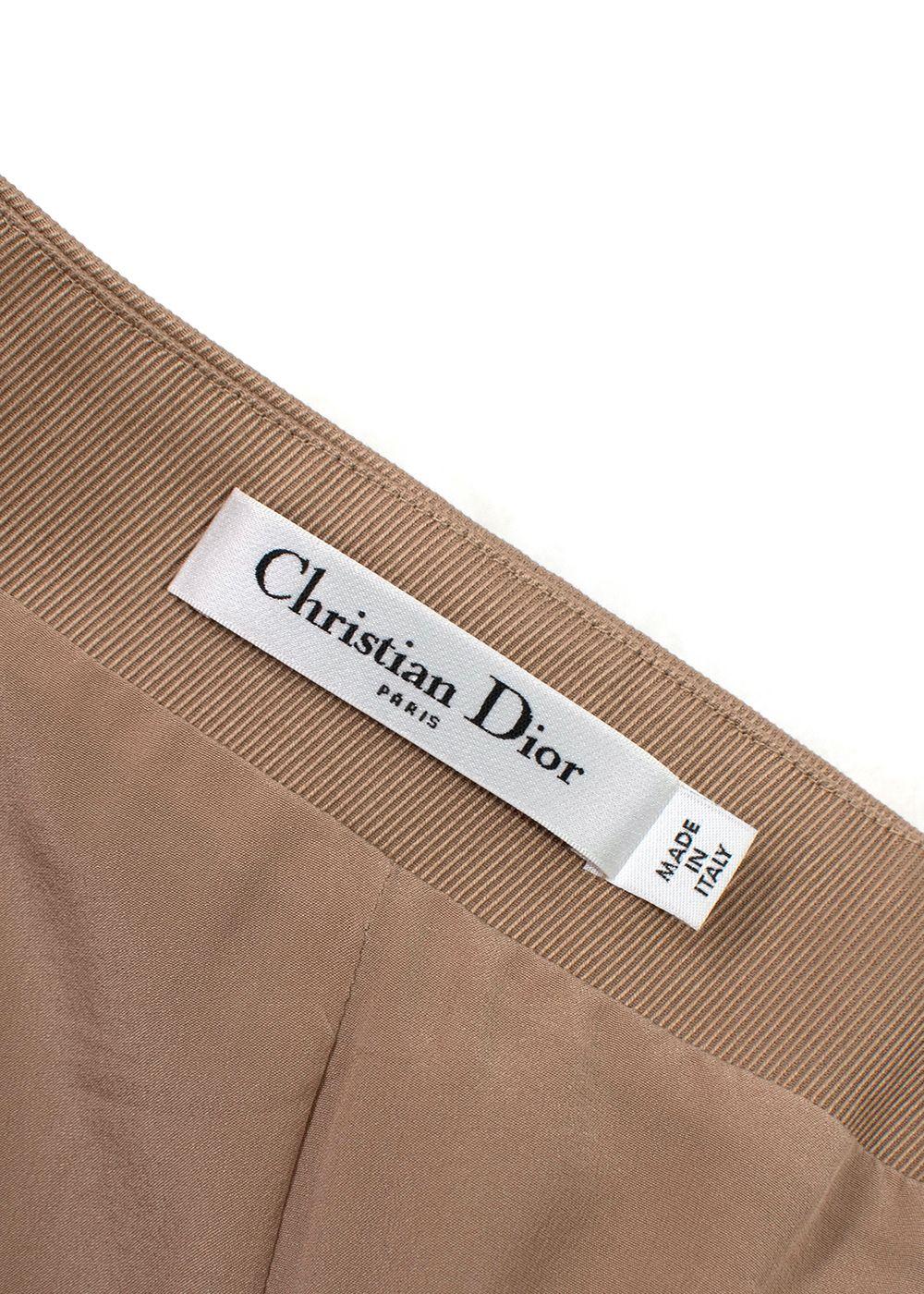 Dior beige cotton twill asymmetric skirt