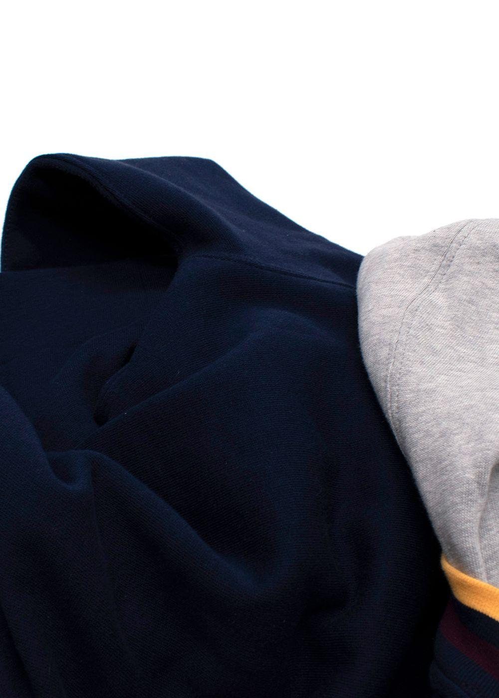 Polo Ralph Lauren Navy Cricket-Striped Hooded Sweatshirt