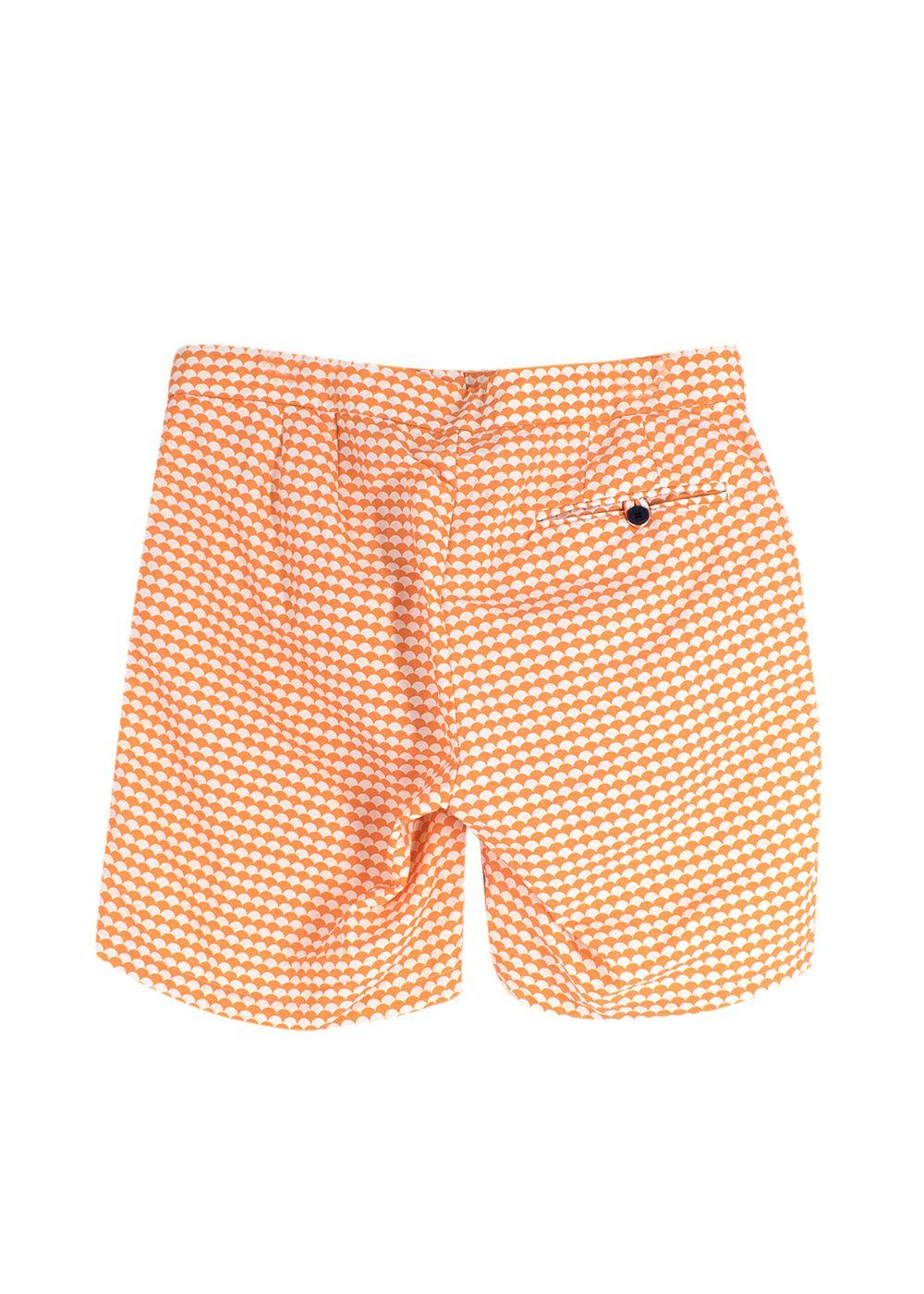 Frescobol Carioca Orange Scallop-print Shorts