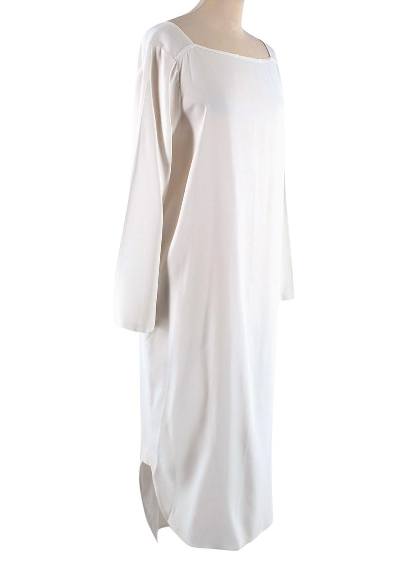 Cream Square Neck Long Sleeved Maxi Dress