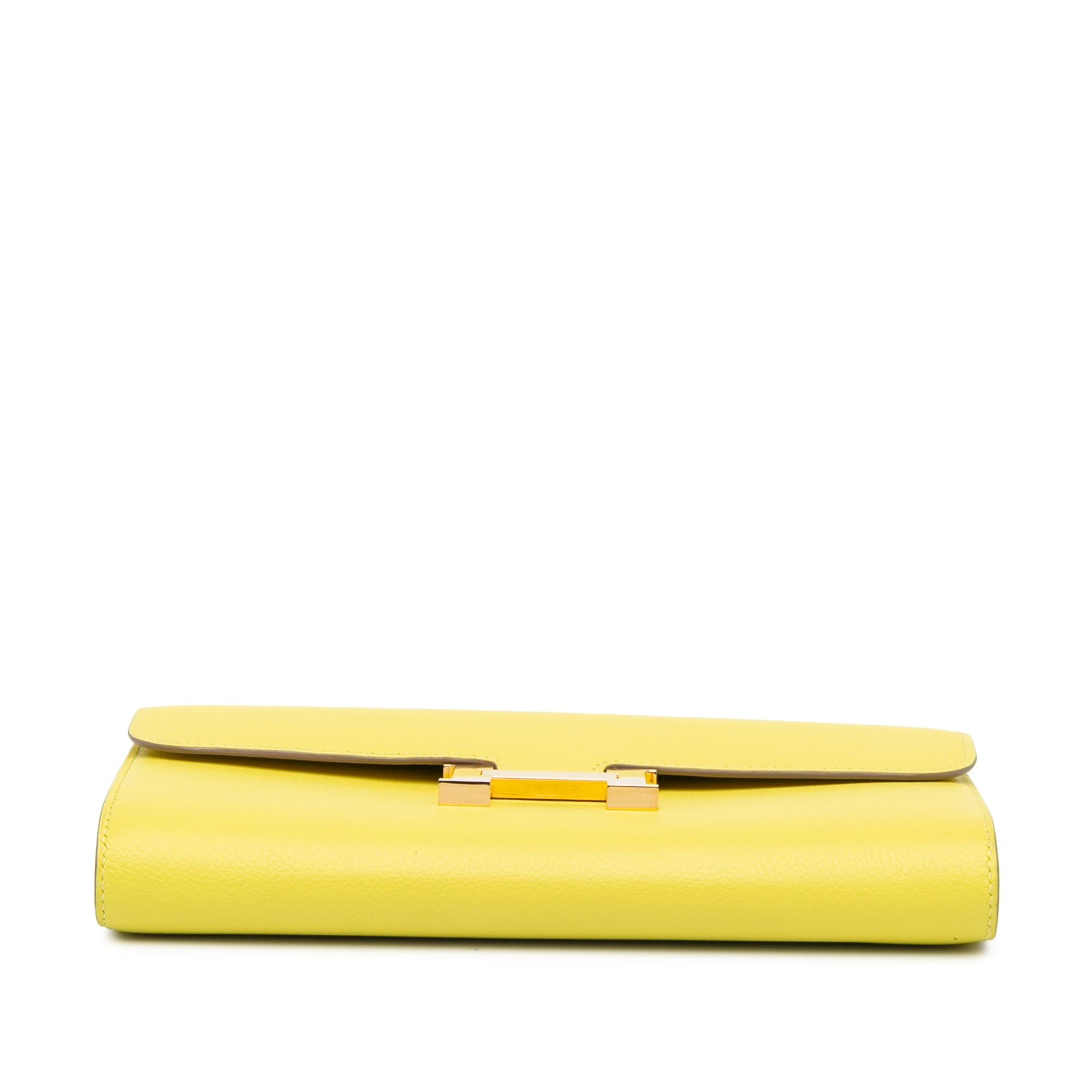 Hermes Lime Evercolor Constance Wallet To Go