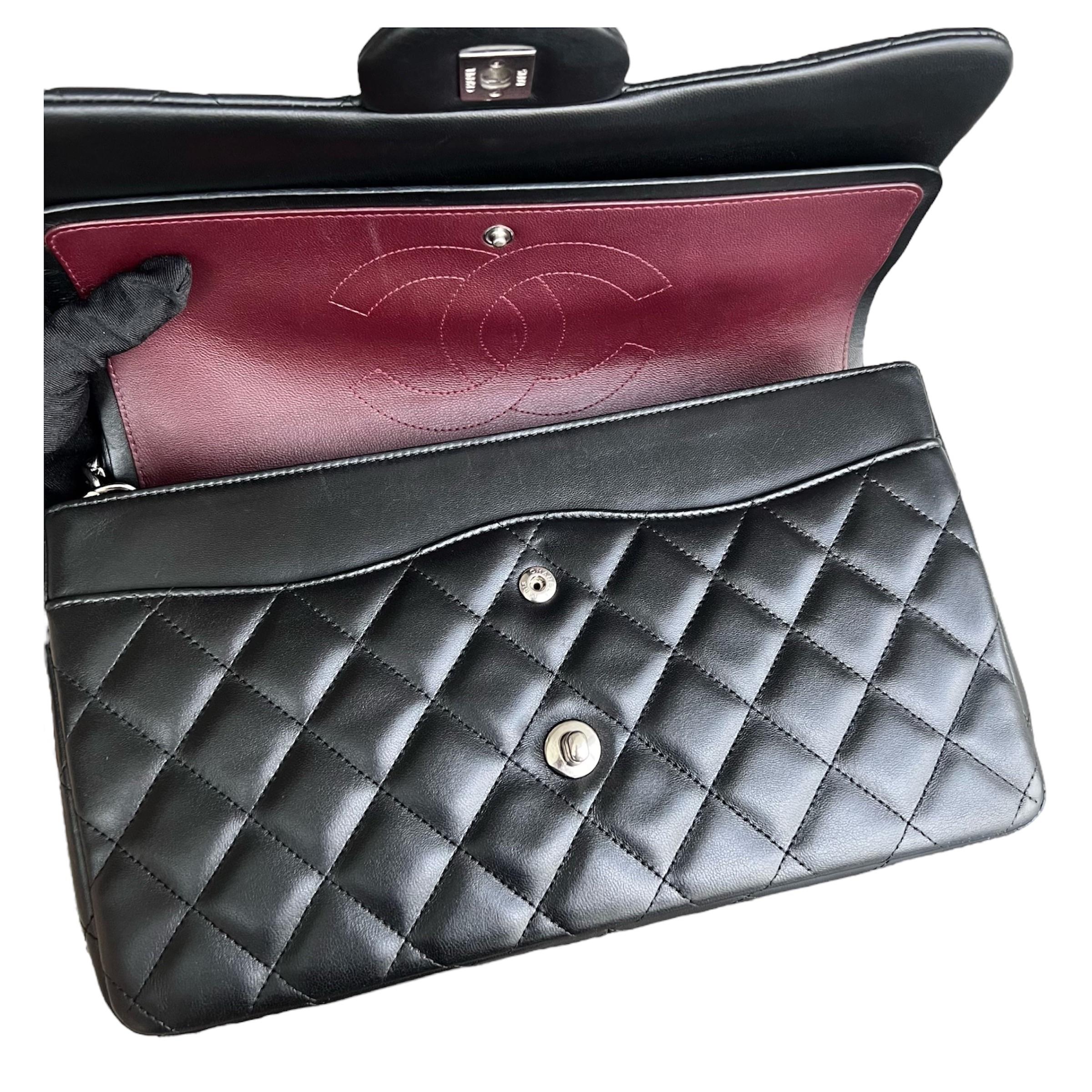 Chanel Black Lambskin Jumbo Double Flap Bag