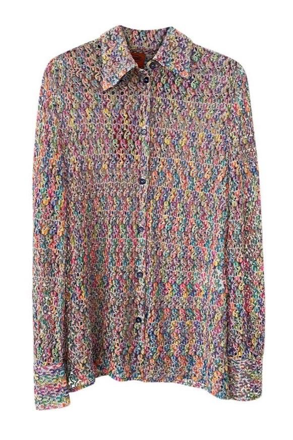 Missoni multicoloured crochet-knit shirt