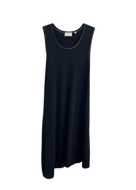 Black Merino Wool Asymmetric Dress