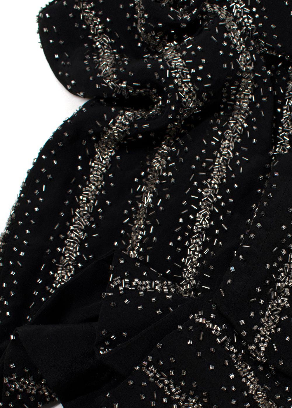 Dries Van Noten Black Silk Sequin Embellished Trousers