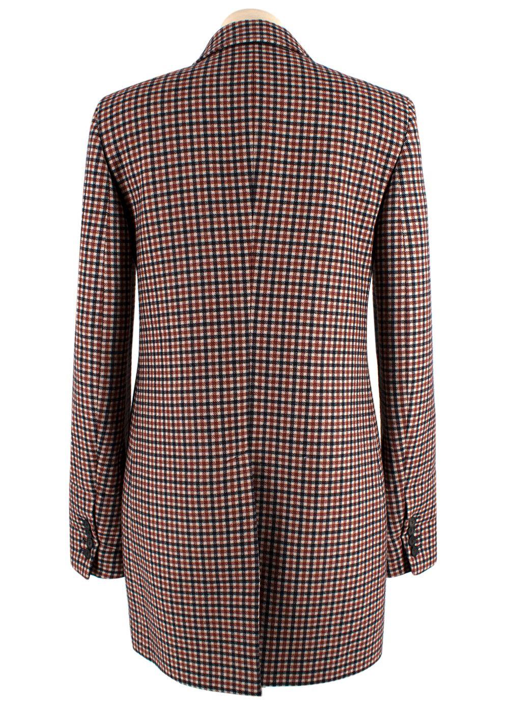 Balenciaga Plaid Single Breasted Wool Blazer