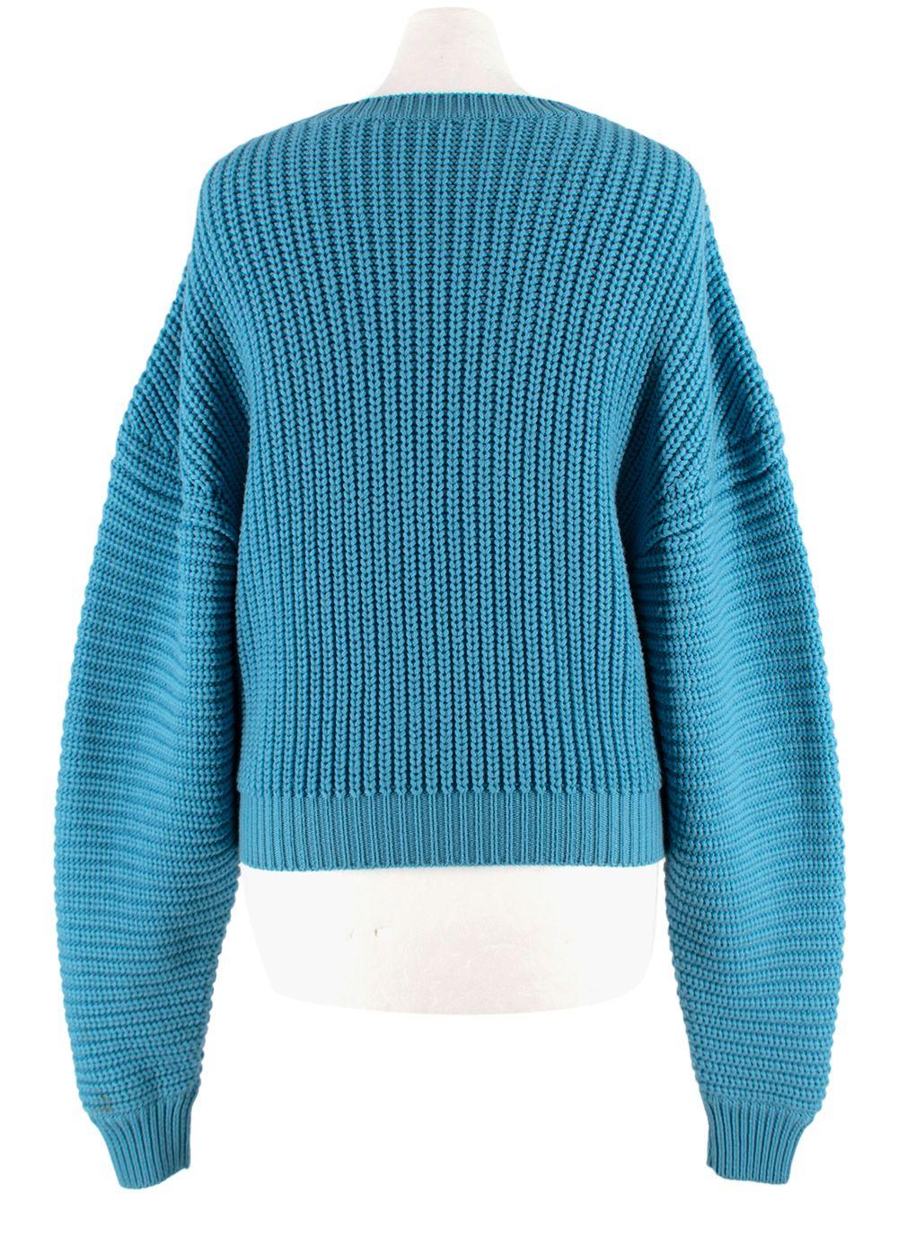 Emilio Pucci Blue Logo Merino Wool Jumper