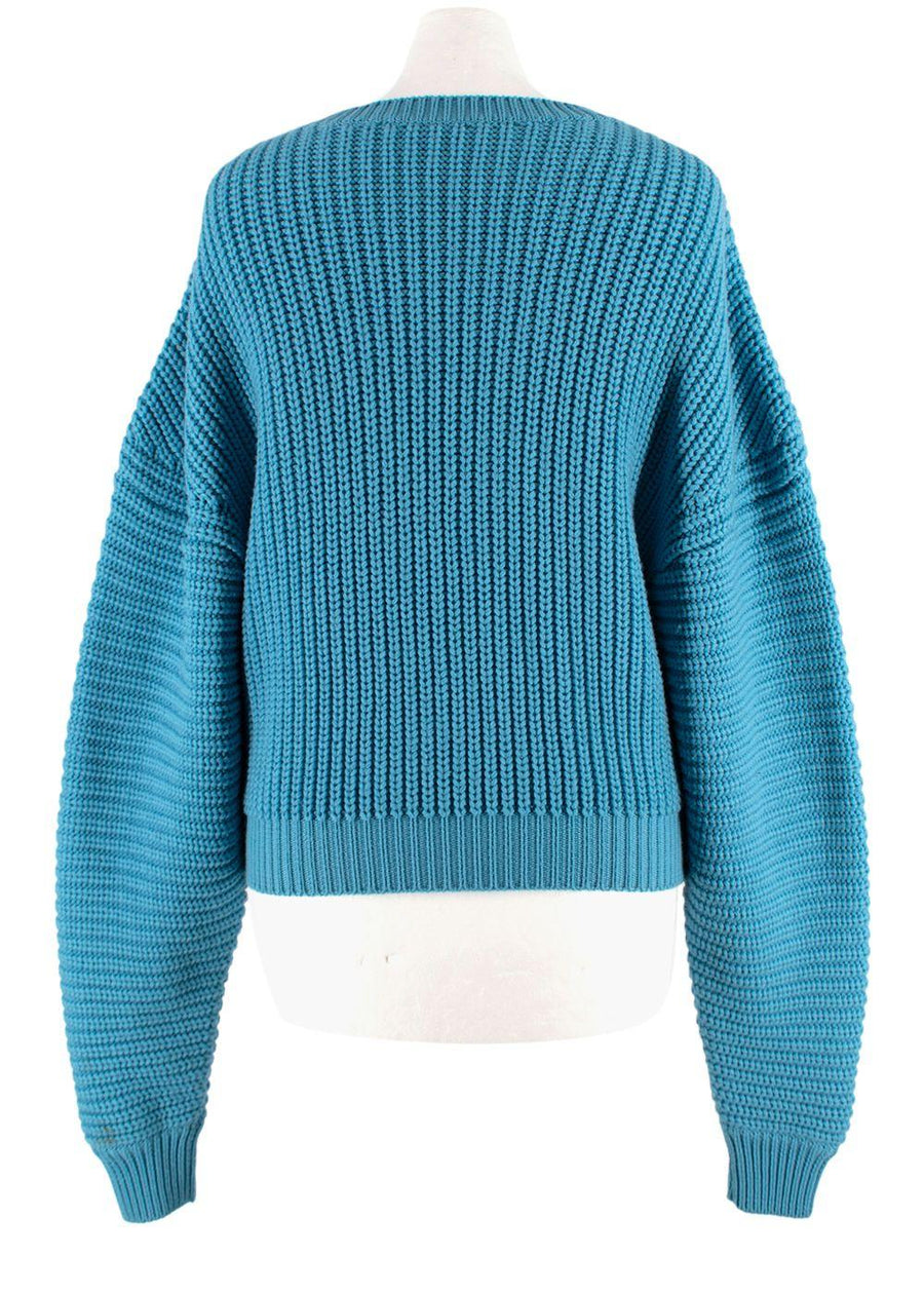 Emilio Pucci Blue Logo Merino Wool Jumper