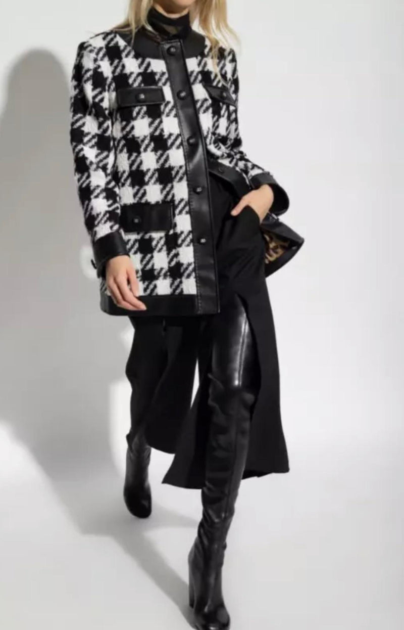 Dolce & Gabbana Black and White Check Coat