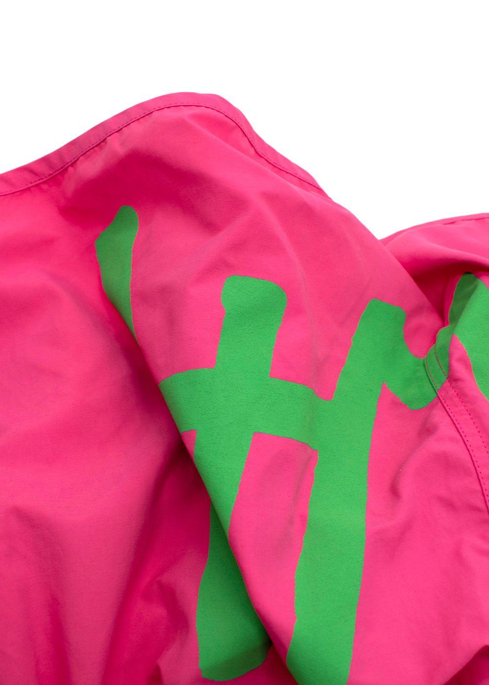 JW Anderson Pink Logo Printed Swim Shorts