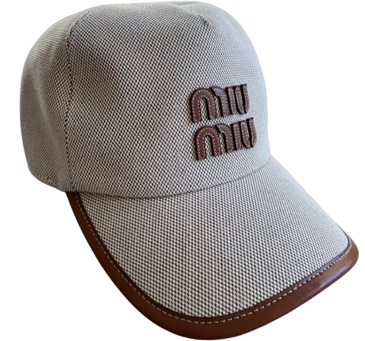 Miu Miu Beige Logo Cotton Cap