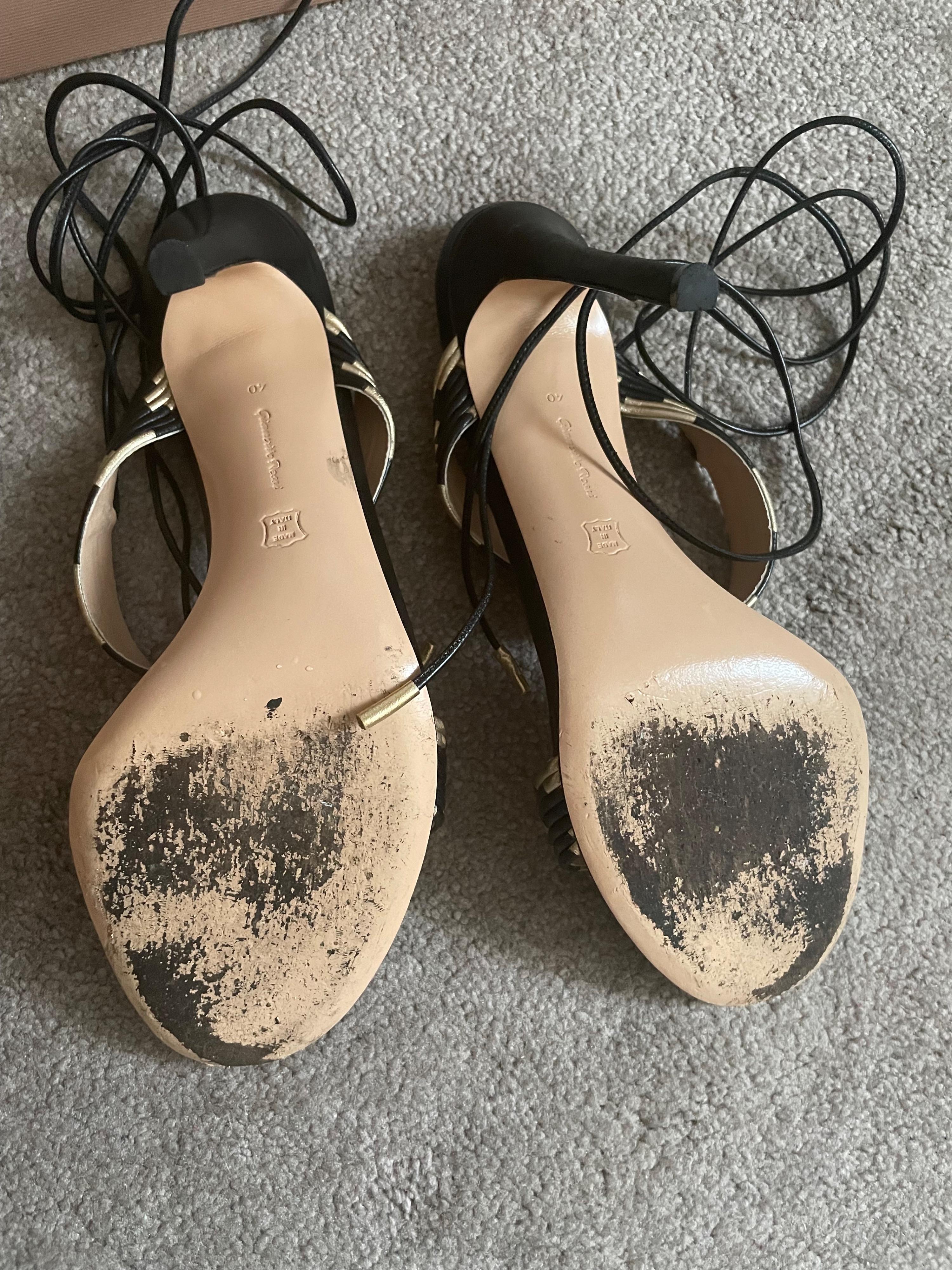 Ginavito Rossi Black Suni Lace Up Heels