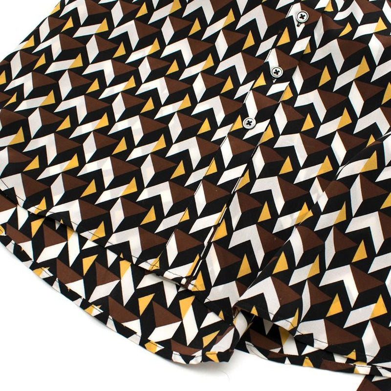 Max & Moi Geometric Print Silk Dress