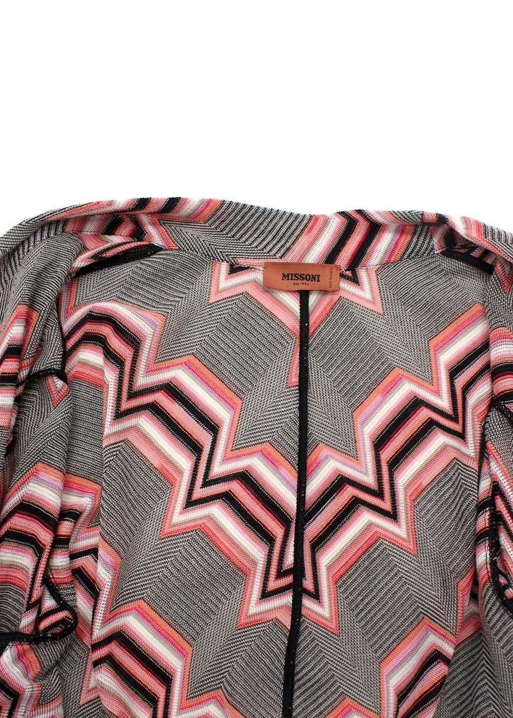 Missoni Multi Coloured Longline Wool Blend Cardigan