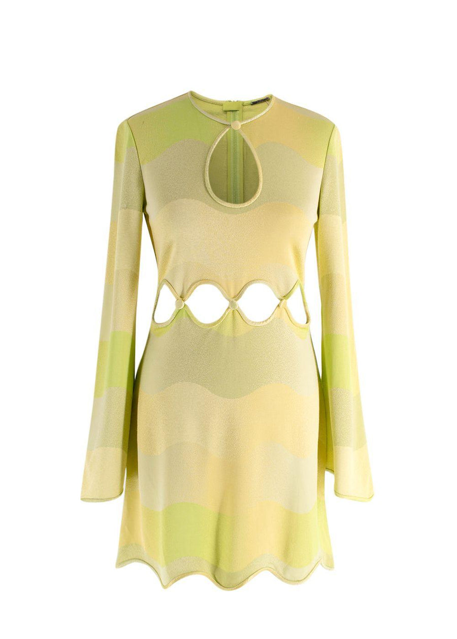 Alexis Chiara Lime Wave Cut Out Dress