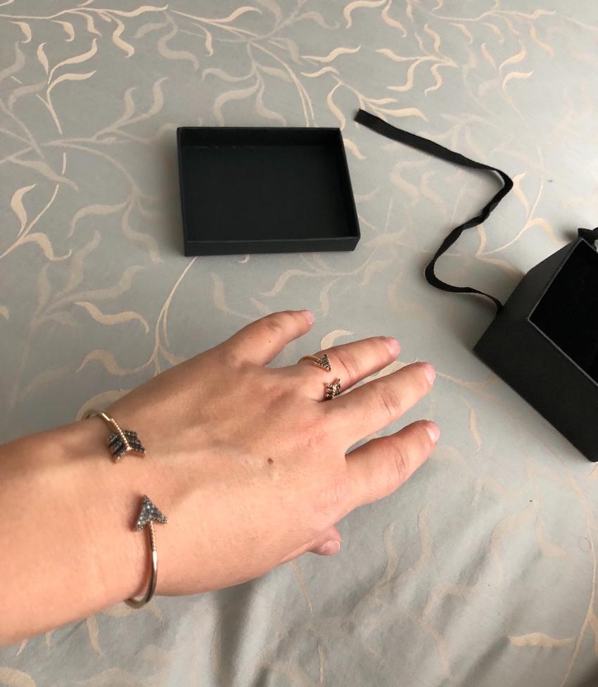 Bee Goddess Black Diamond Eros Arrow Ring & Bracelet