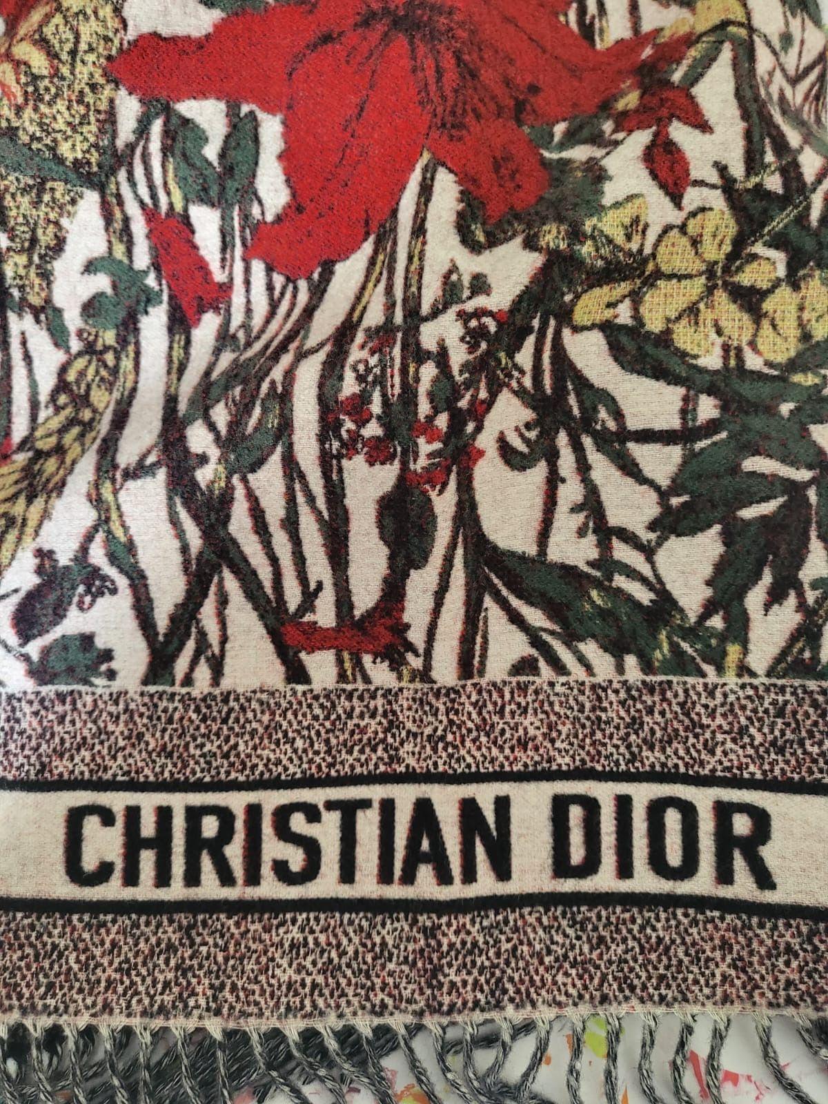 Dior Virgin Wool Tapestry Floral Throw