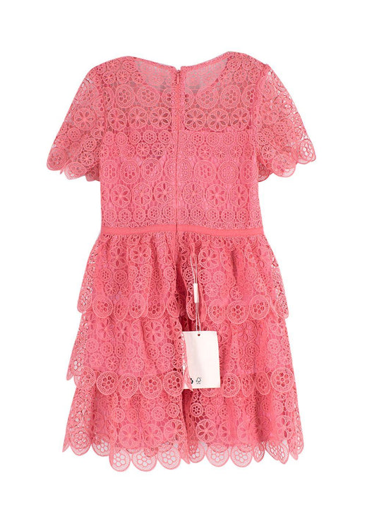 Self Portrait Kids  Pink Guipure  Lace Dress