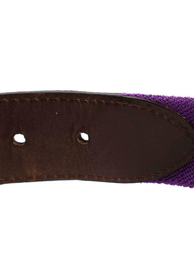 Carolina Hererra Brown Leather & Purple Canvas Belt