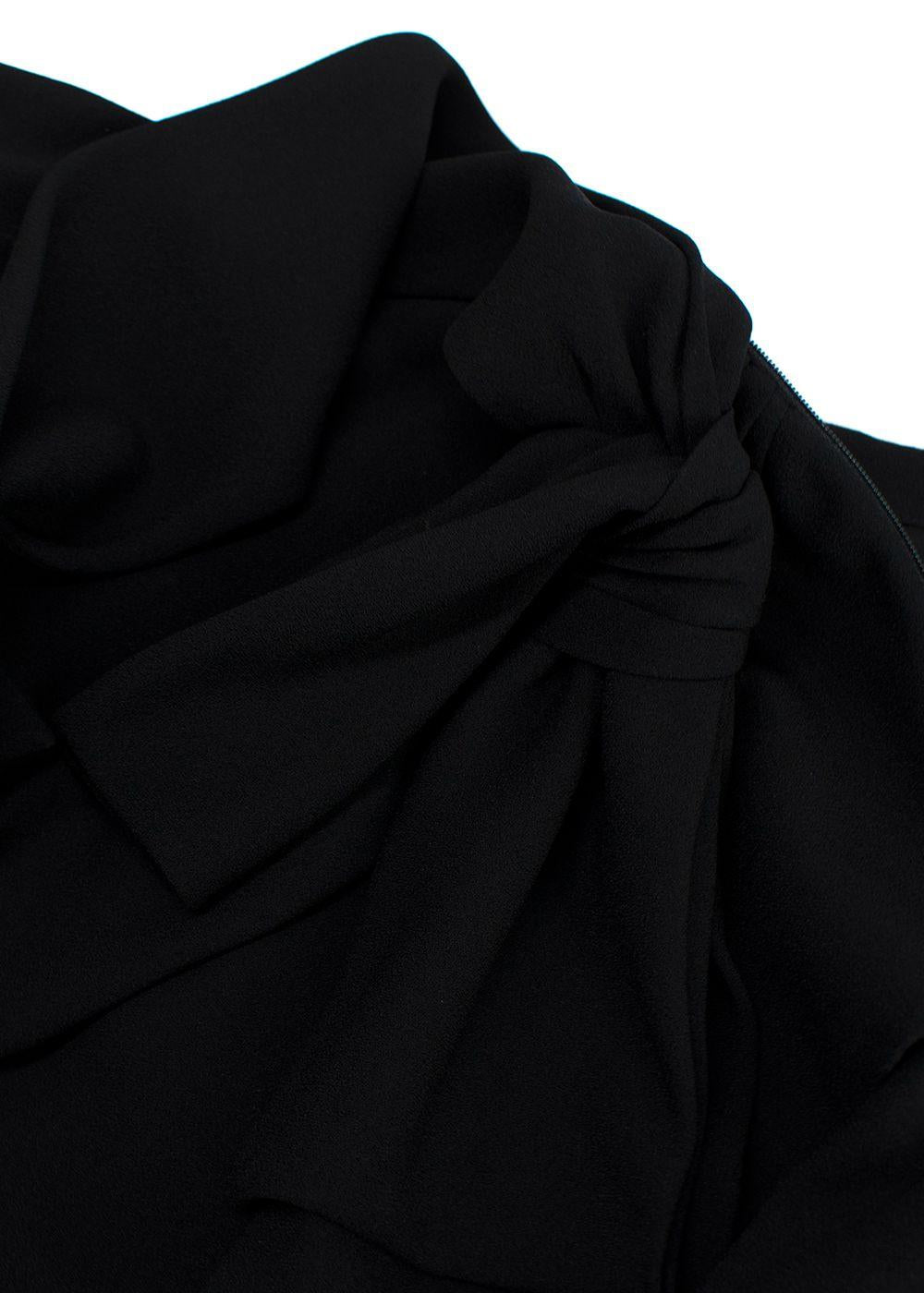Saint Laurent Black Asymmetric Draped Mini Skirt