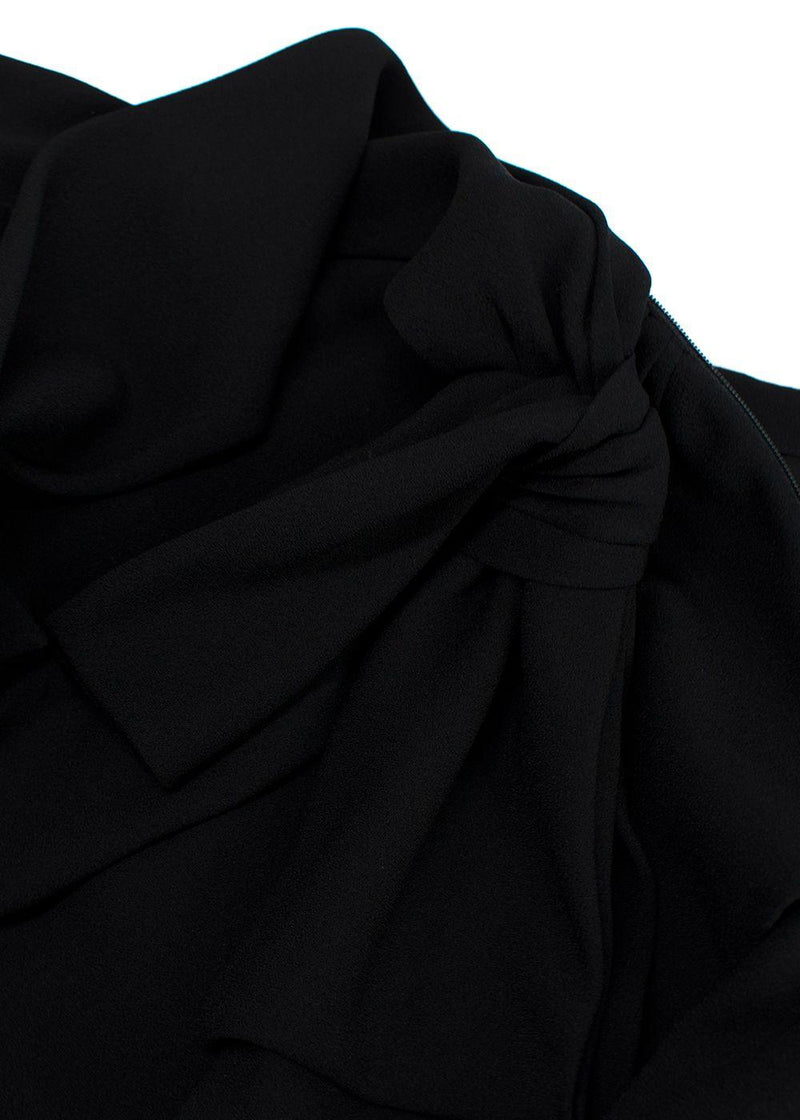 Saint Laurent Black Asymmetric Draped Mini Skirt