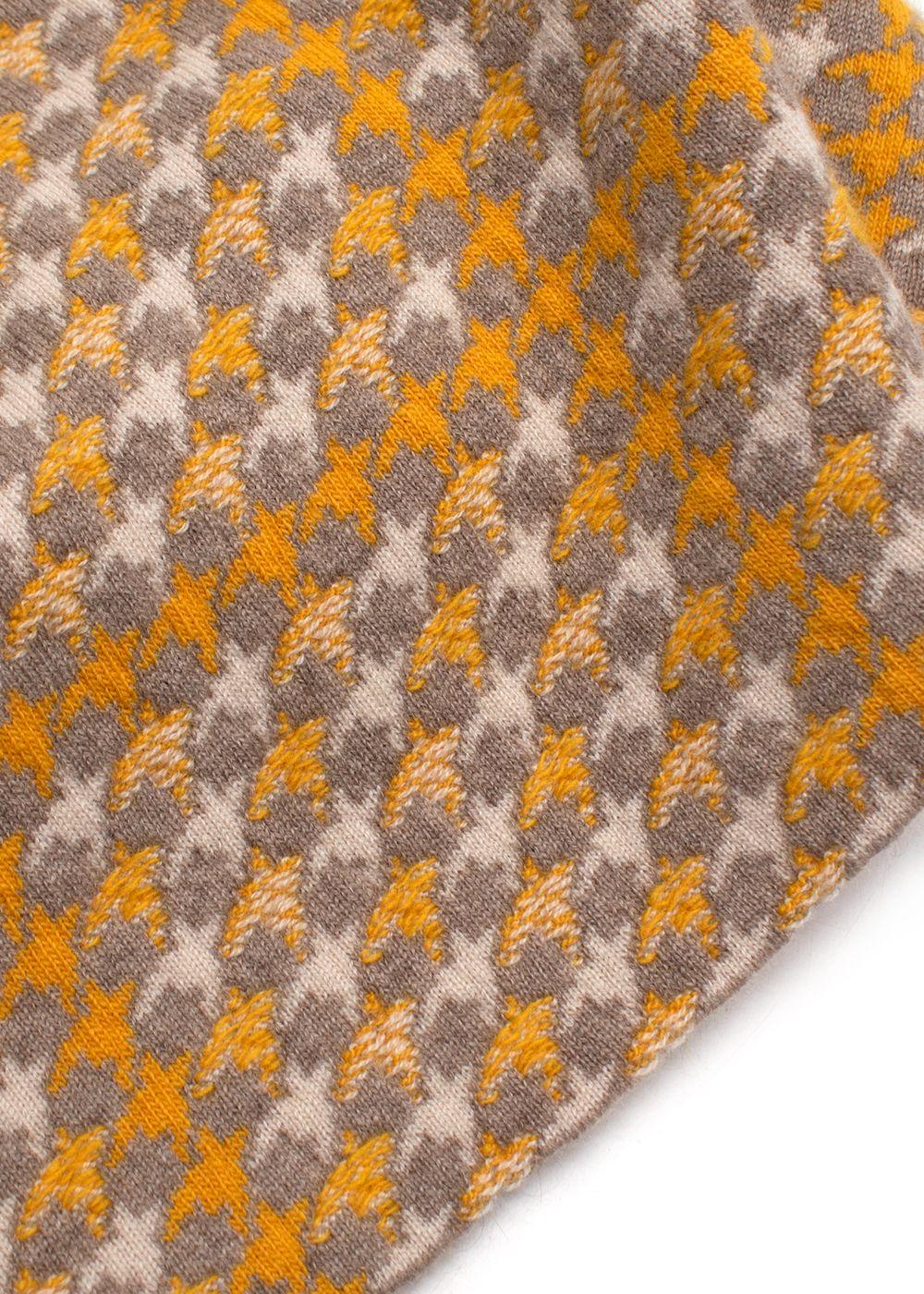 Barrie Yellow Houndstooth Cashmere Blend Jacket and Skirt Suit