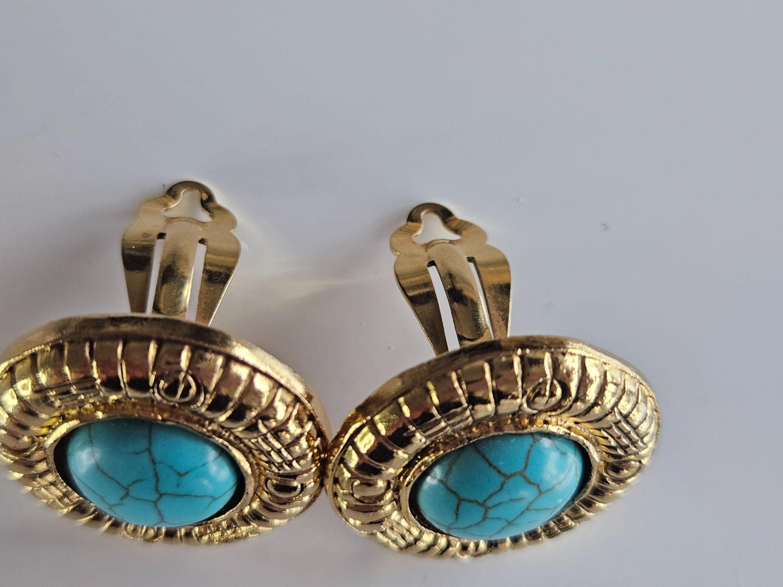 Chanel Vintage Cabochon Clip Earrings