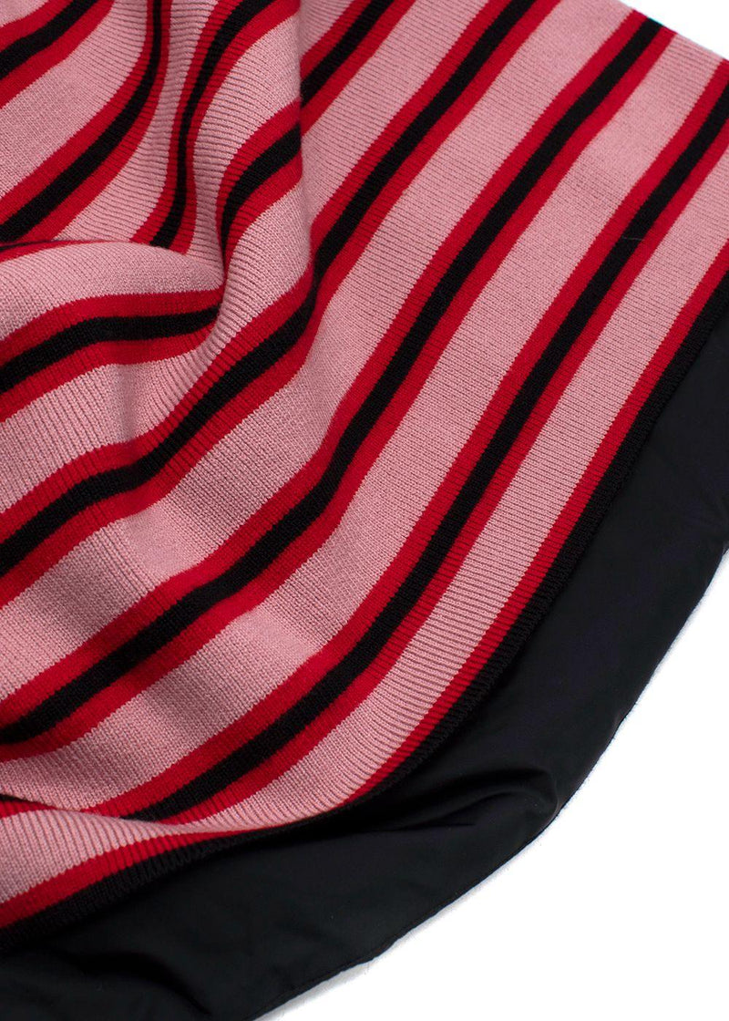 Moncler Pink Striped High Neck Wool Jumper