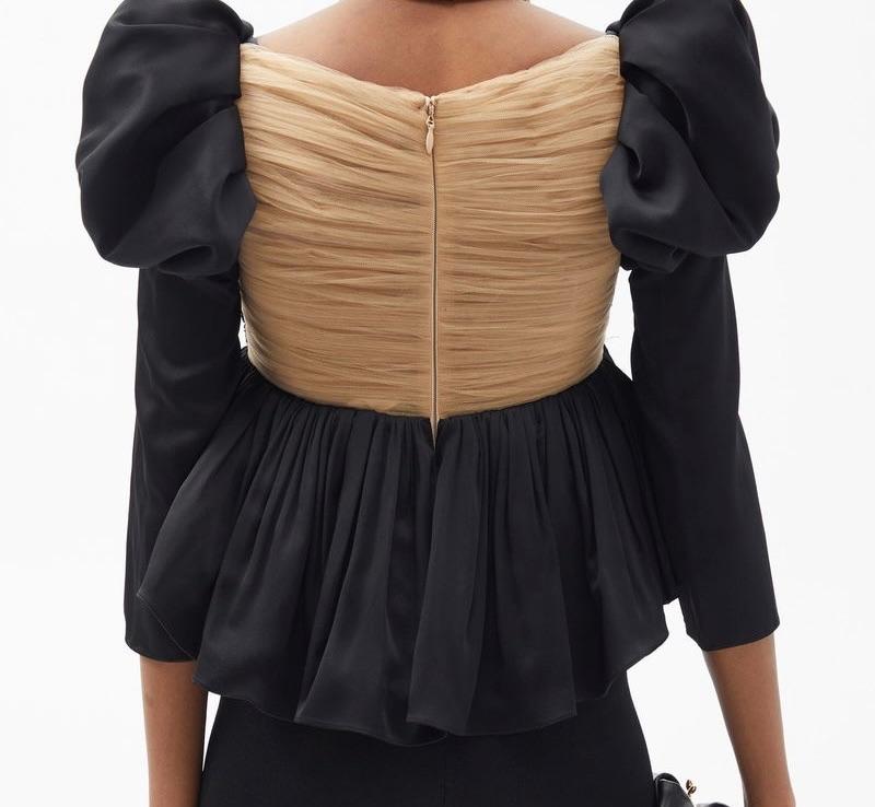 Black Kim Puff Sleeve Top