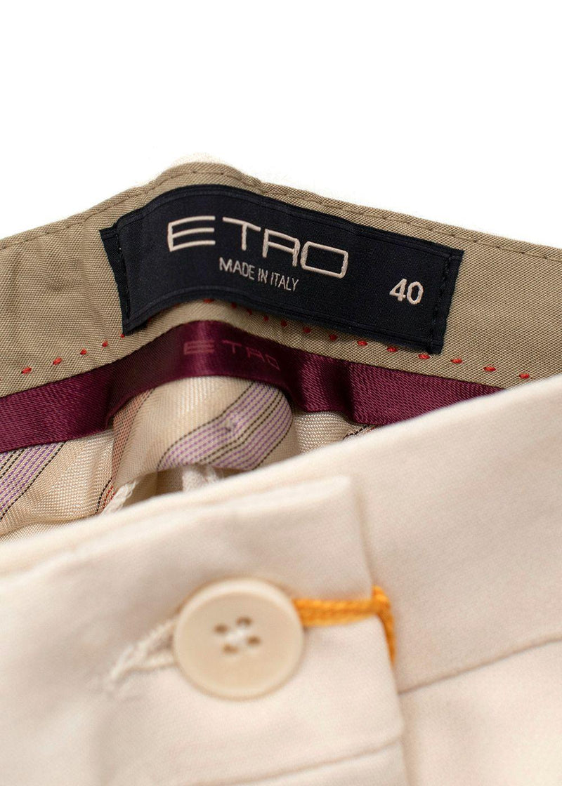 Etro Cream Tailored Trousers