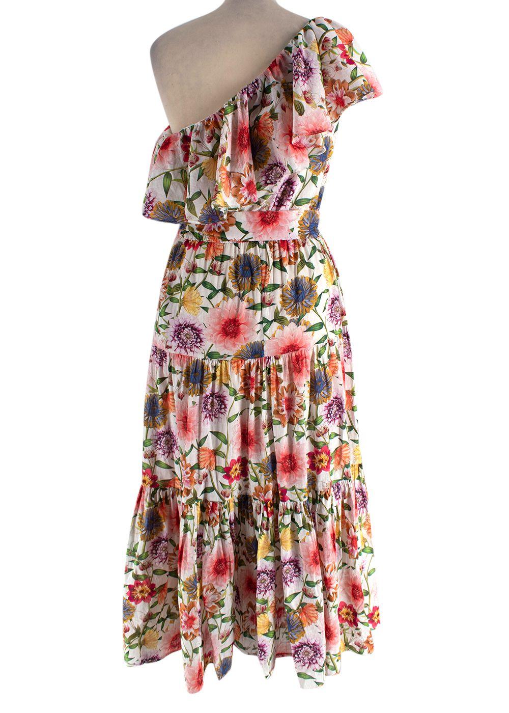 Borgo De Nor Petra Floral One Shoulder Dress