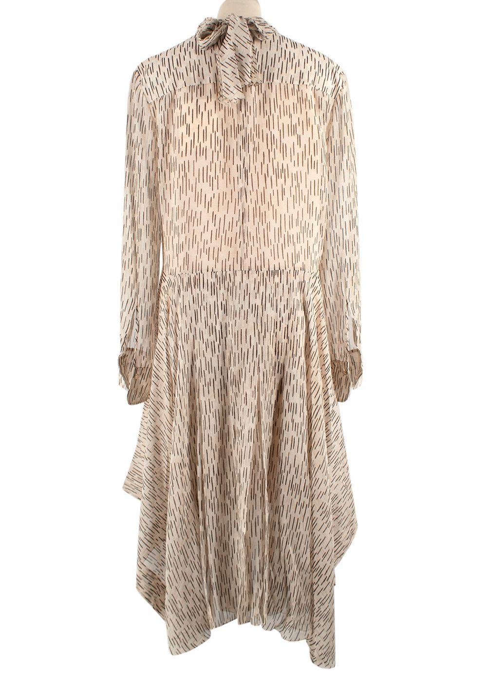 Chloe Tie-neck printed silk-georgette midi dress