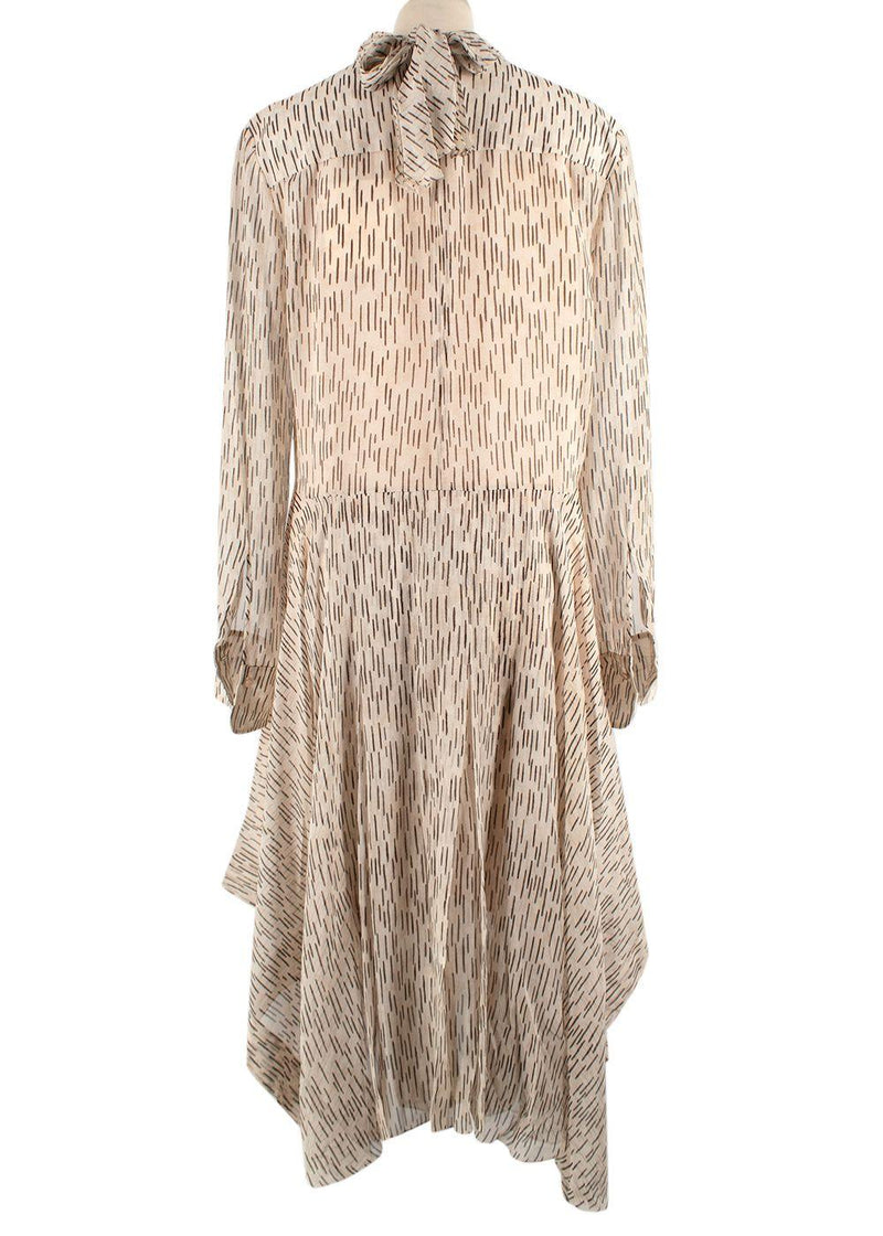 Chloe Tie-neck printed silk-georgette midi dress