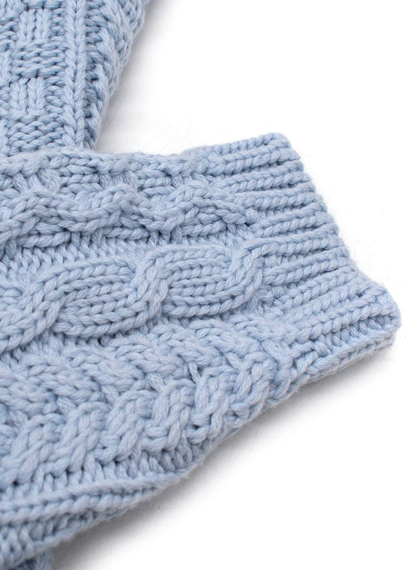Miu Miu Blue Argyle Knit Jumper with Contrast Collar Detail