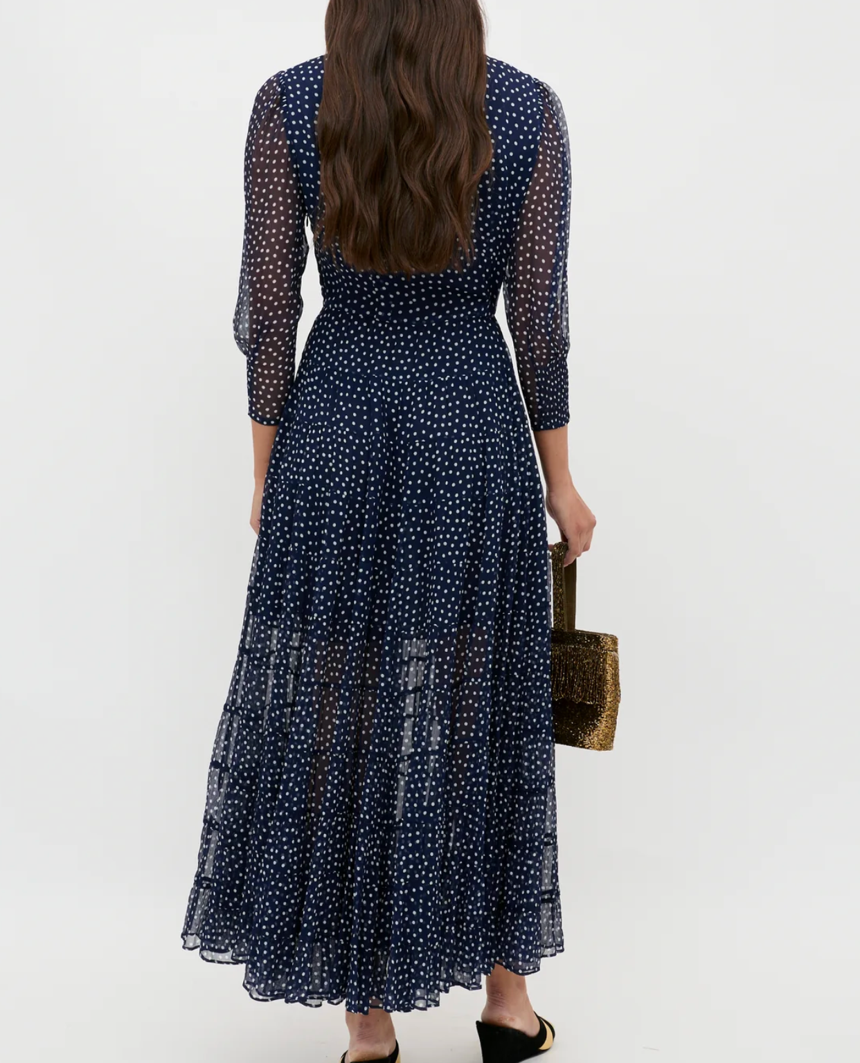 Rixo Kristen Georgette Midi Dress