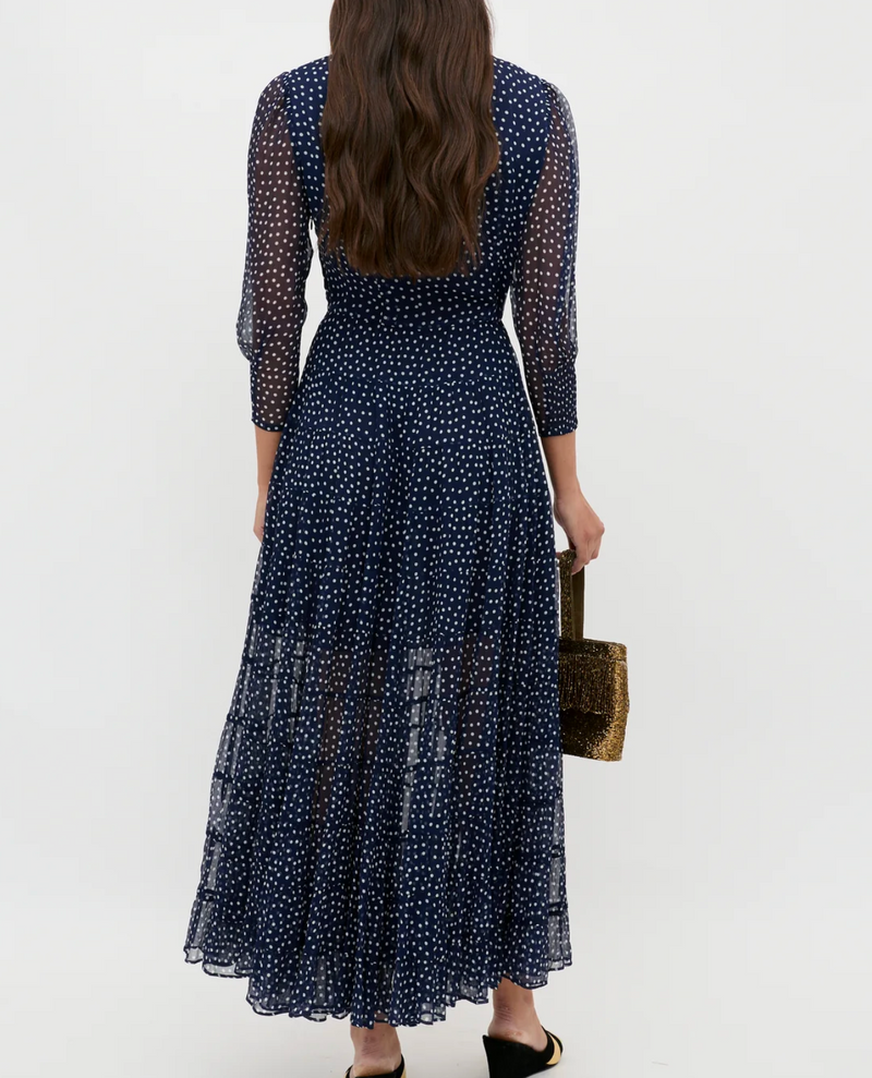 Rixo Kristen Georgette Midi Dress