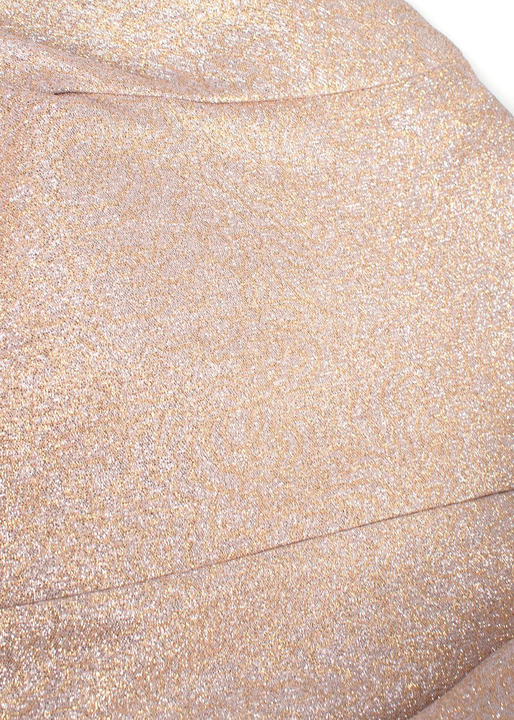 Lanvin Rose Gold Metallic Half Silk Blend Dress